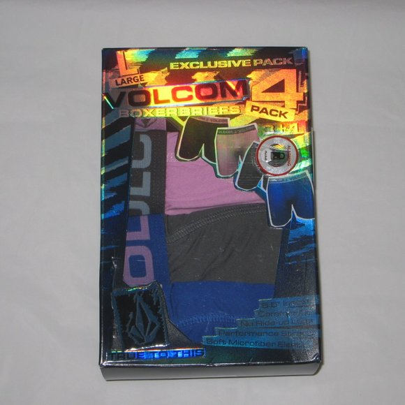Volcom Performance Stretch Boxer Briefs Comfort Fit 5.5" Inseam 4 Pack Sz L - Picture 1 of 3